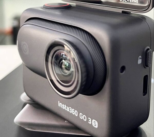 Insta360 GO 3S (128GB) with 10-Month Remaining Manufacturer Warranty + Action Mount Set + Silicone Case + Carry Bag + 3-Prong Adapter