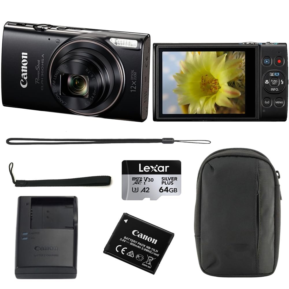 Canon PowerShot ELPH 360 HS silver digital camera with 3-inch screen at Camerion Cameras