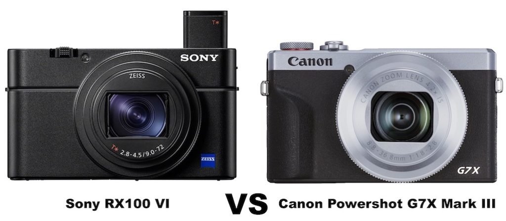 Sony RX100 VII vs Canon G7X Mark III back view comparison at Camerion Cameras